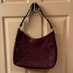 Liz Claiborne Burgundy Floral Shoulder Bag